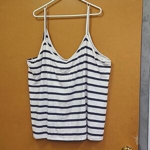 Old Navy Size 3X Navy and White Striped V Neck Camisole
